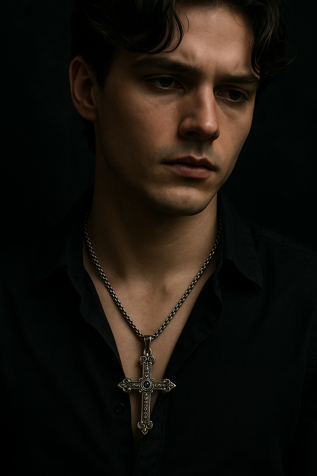 “Silver Saint” Men’s Gothic Cross Pendant ⚔️