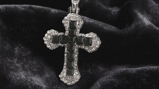 “Nightlight Cross” Iced Pendant Necklace 💎